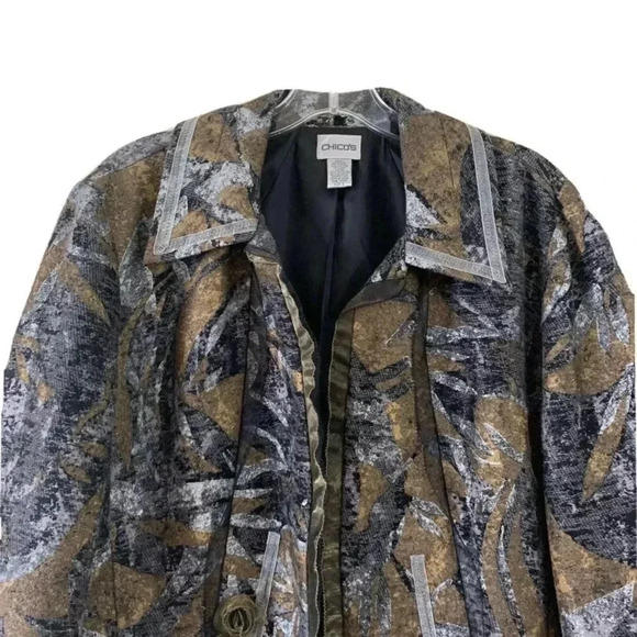 Chico’s  Size 3 Wool Blend Open Front Jacket - Picture 2 of 8